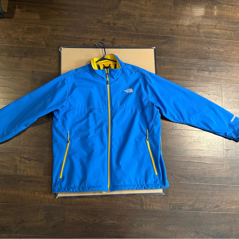 The North Face Men’s Softshell Jacket Blue/Yellow Trim –XXL Excellent Condition